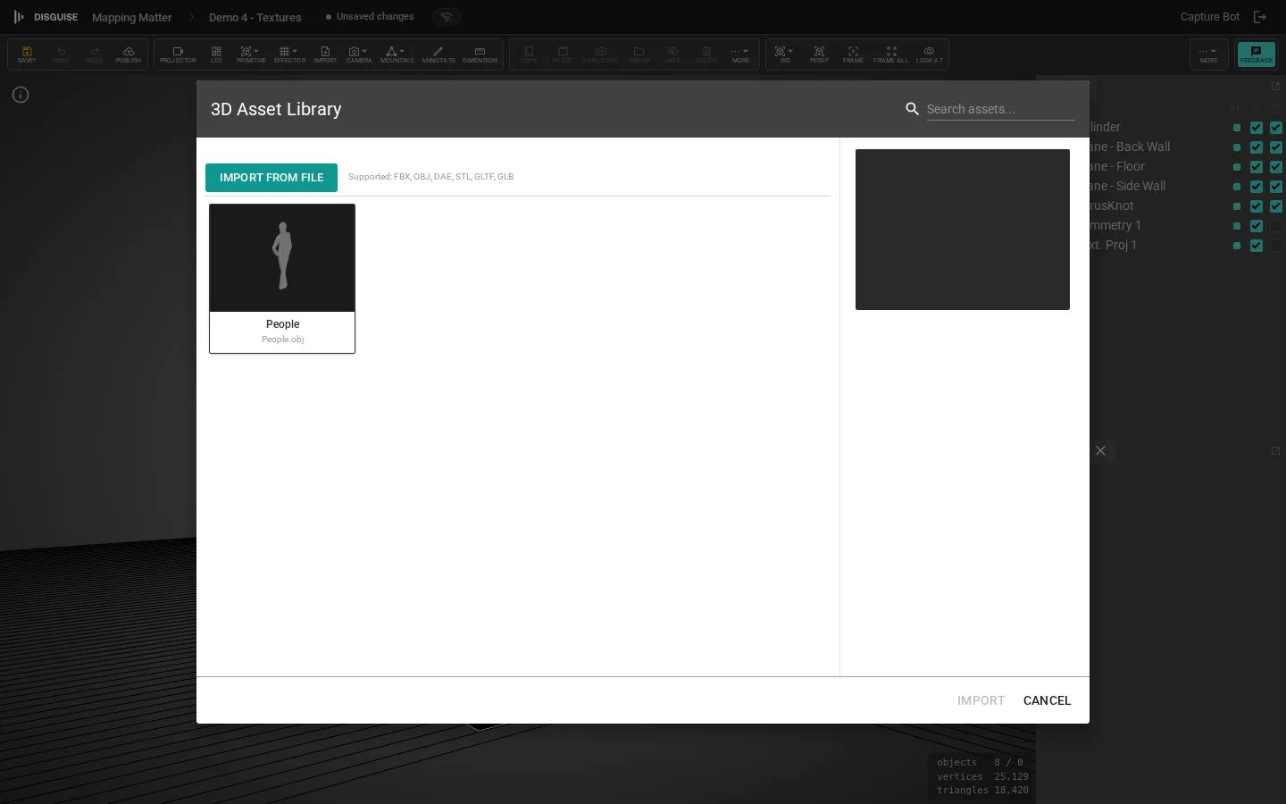 3D asset library