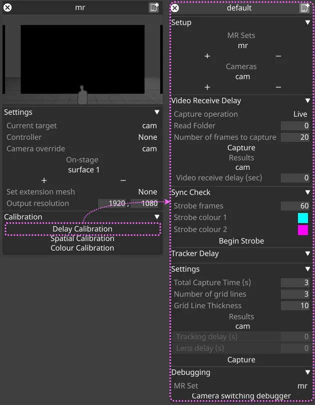 Calibrate Delays editor