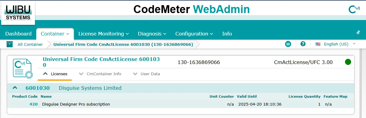 CodeMeter WebAdmin