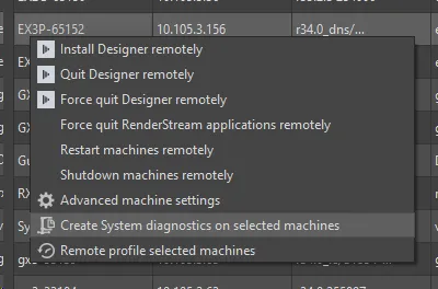 Creating a System Diagnostic on a remote machine in d3Manager