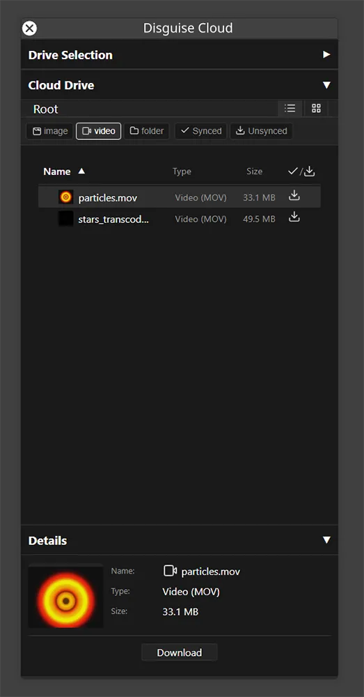 Disguise Cloud Media Browser UI