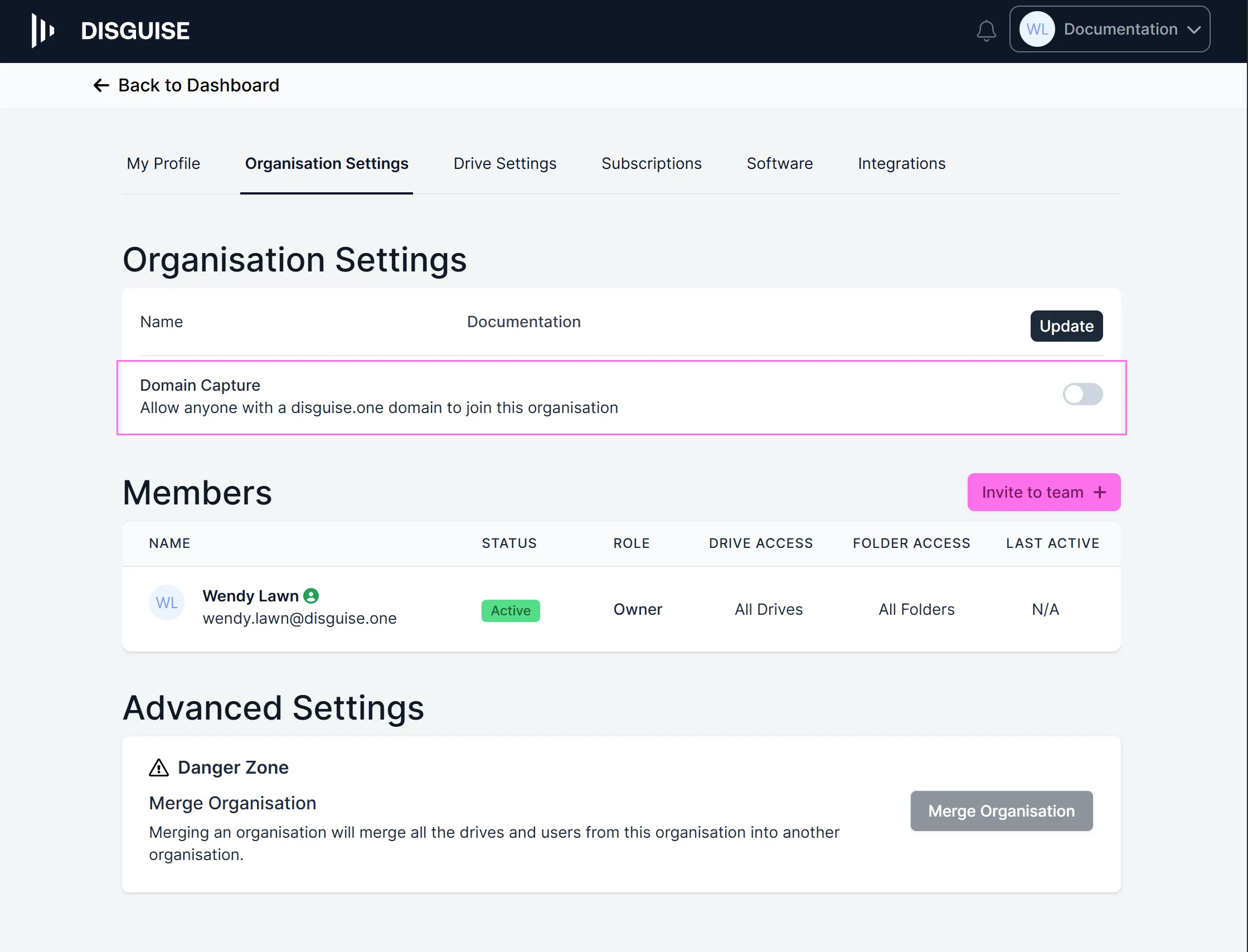 Domain Capture toggle