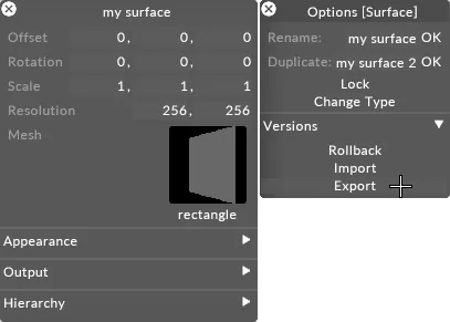 Export surface