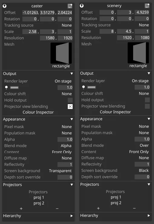 Light Casting Surface Settings