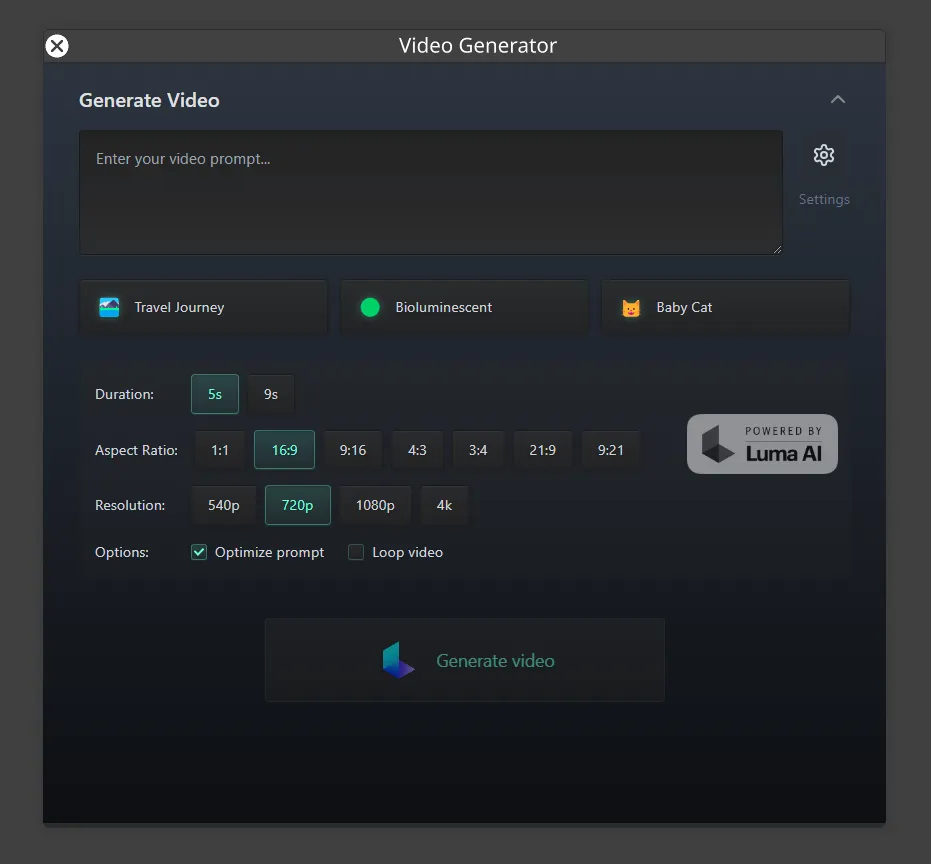 Enter a video prompt