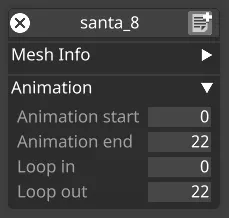 Mesh animation properties