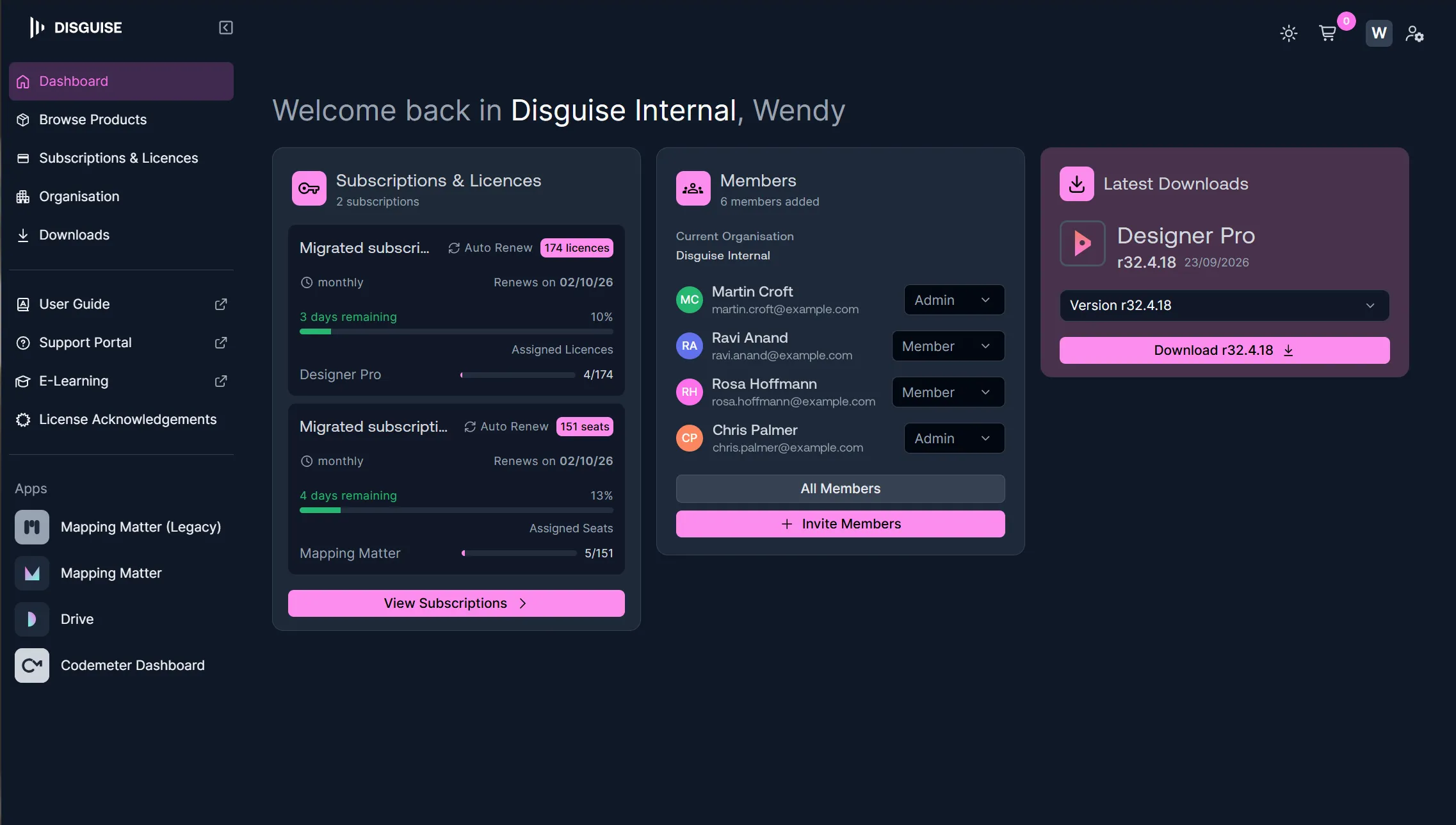 MyDisguise Dashboard