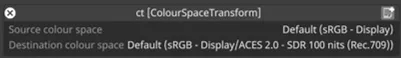 Colour space transform widget