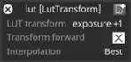 LUT transform widget
