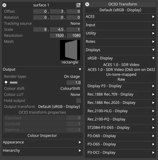 OCIO Output Transform