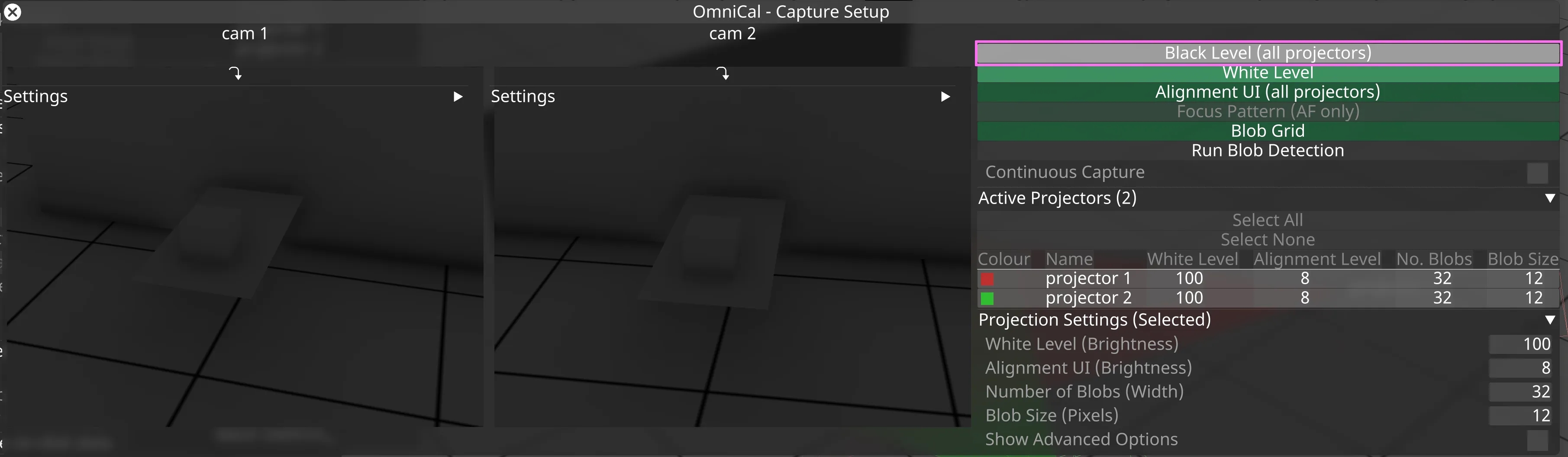 Select Black Level (all projectors)
