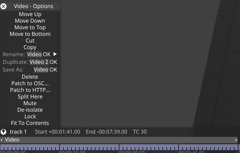 Video layer - patch to OSC