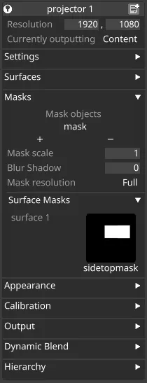 Mask settings