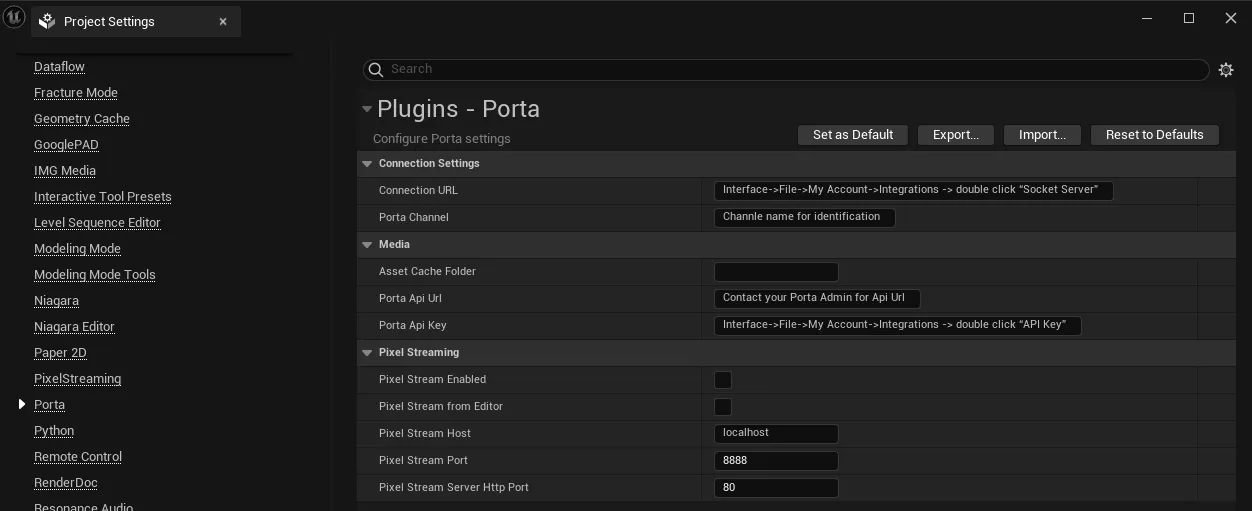 Plugin Settings