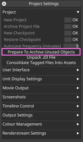 Prepare to Archive Unused Objects