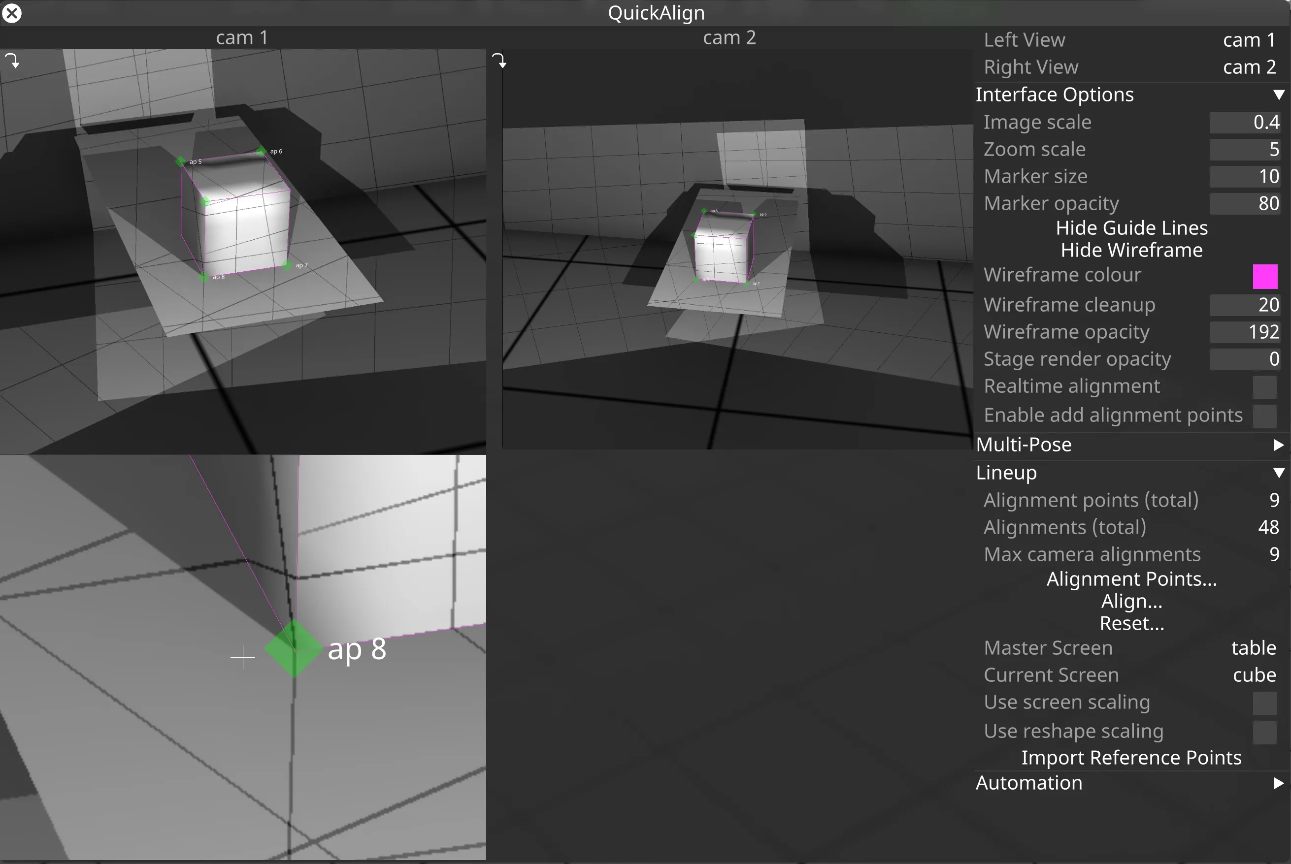 Aligned secondary screen