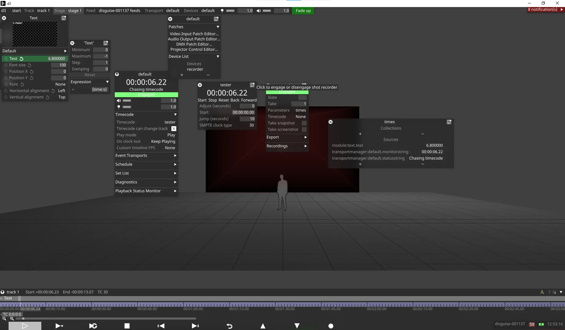 Click on Disengaged on the Shot Recorder to engage it