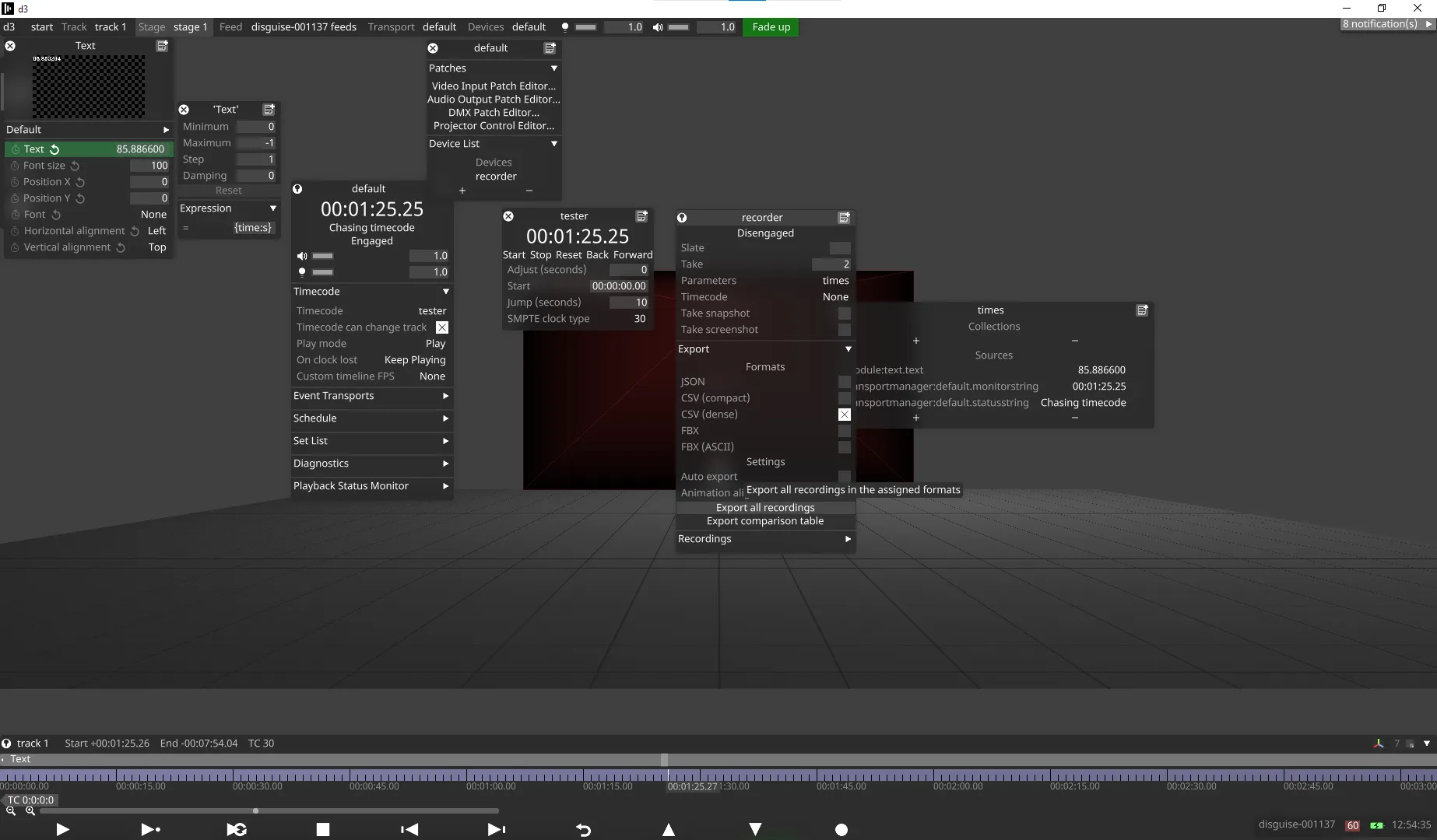 Export all recordings