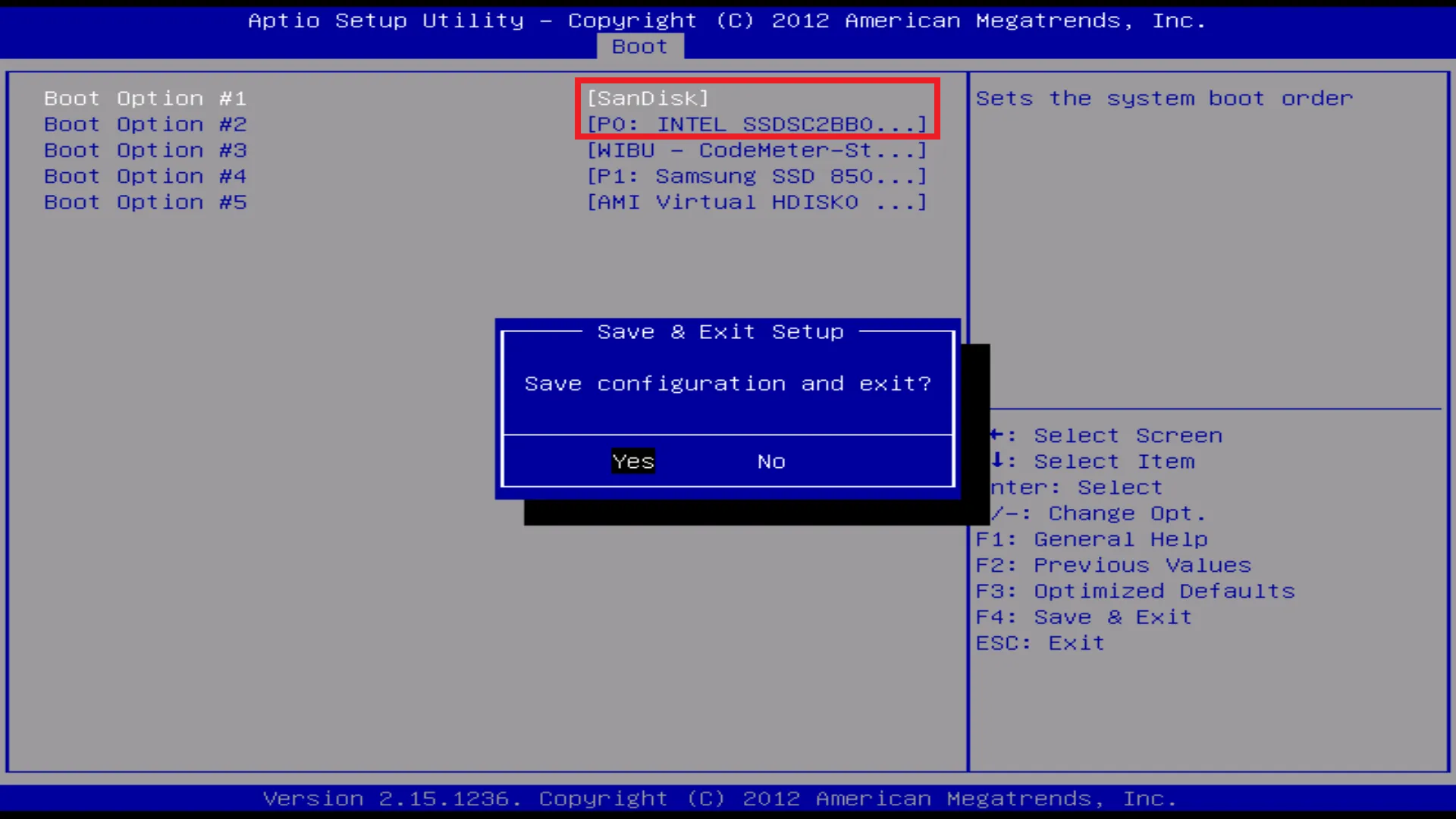 Save configuration and exit