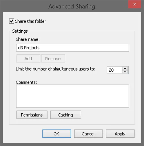 Select properties from the context menu
