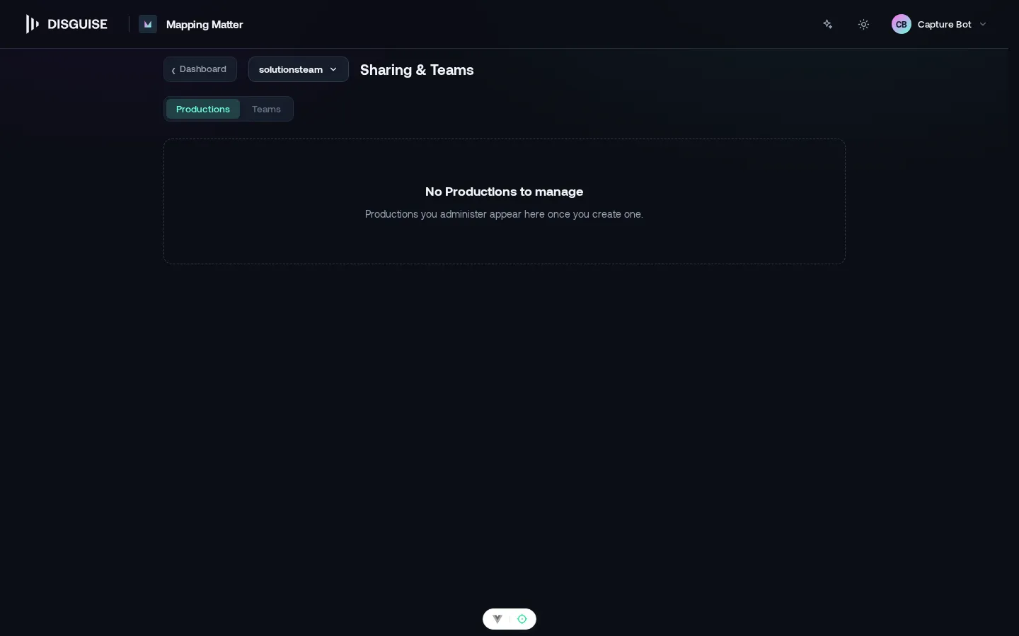 Sharing and Teams dashboard in the launcher