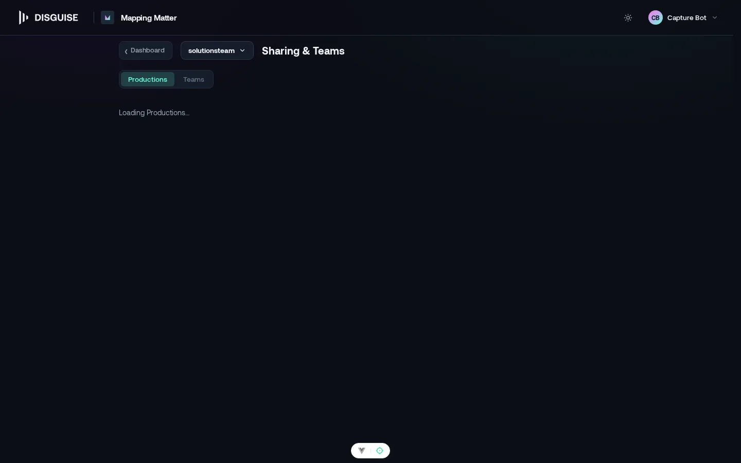 Sharing and Teams dashboard in the launcher