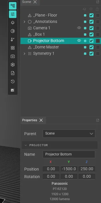 UST hint banner in the projector sidebar with an Add suggested mirror button