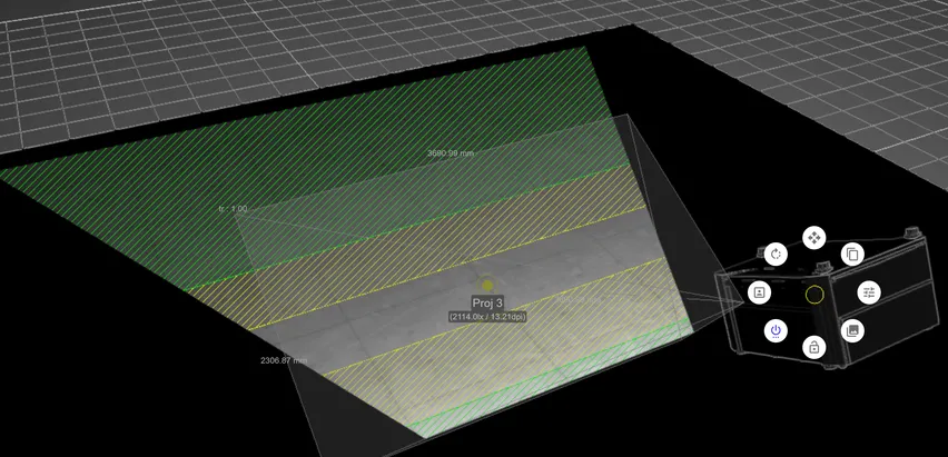 Viewing settings projector helper illustration