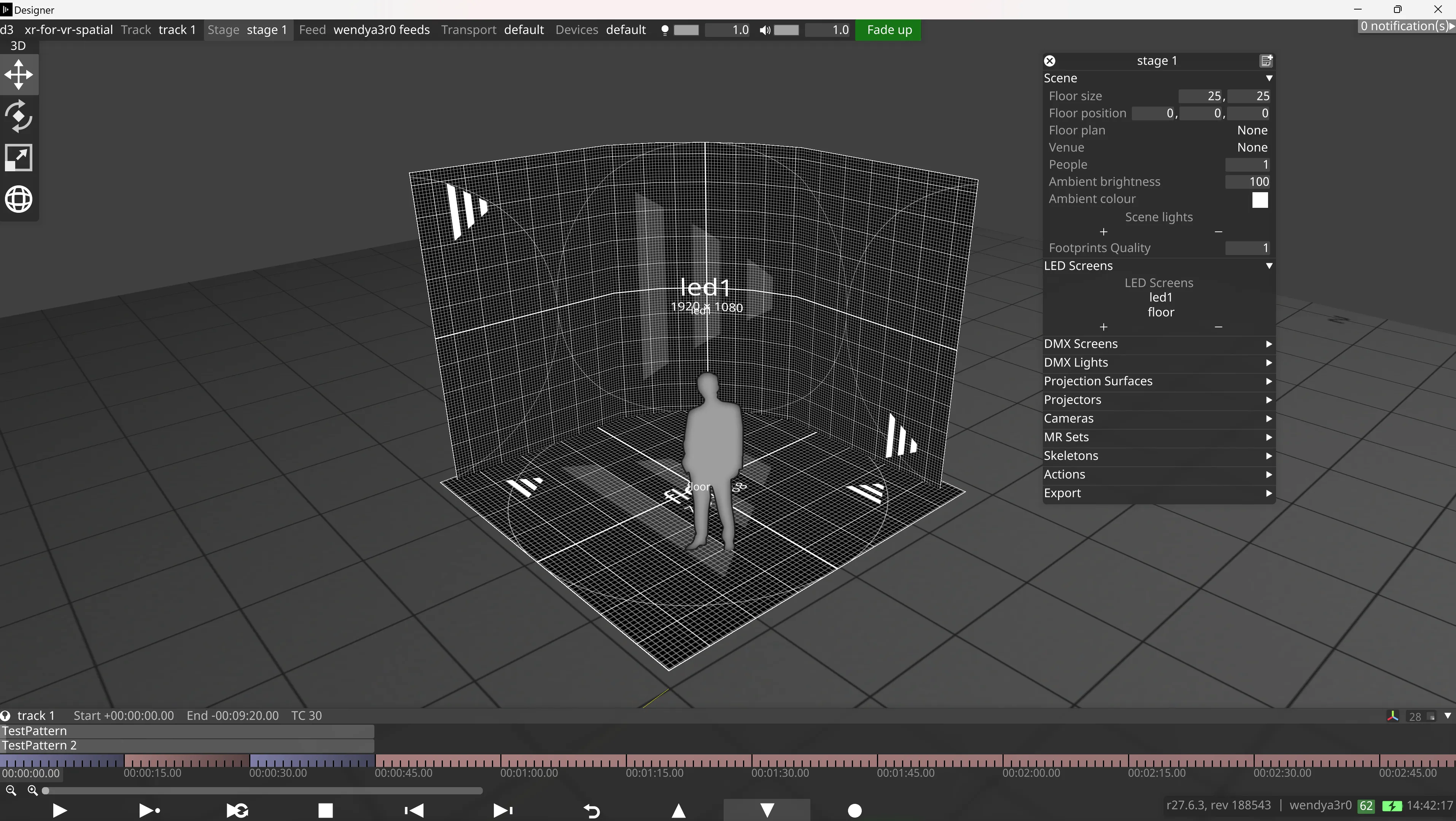 The xR Stage with Test Patterns